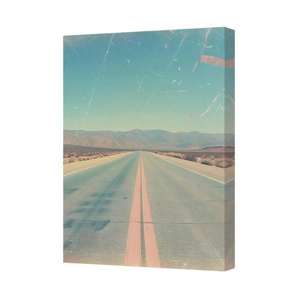 Benjamin Tate Design Desert Road Landscape Canvas Print Wall Art Vintage Decor