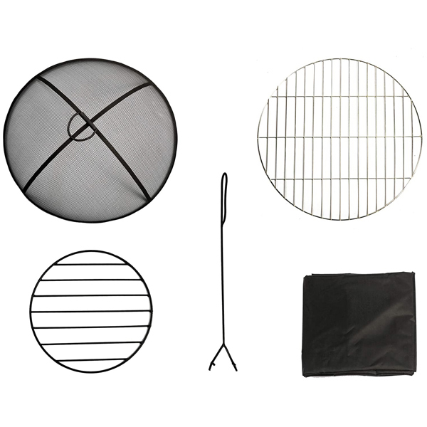 Centurion Supports Fireology SAMUI Beige Majestic Garden and Patio Round Multi-function Heater, Fire Pit, Brazier and Barbecue