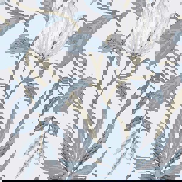 Laura Ashley Parterre Wallpaper - Off White & Seaspray - 10m