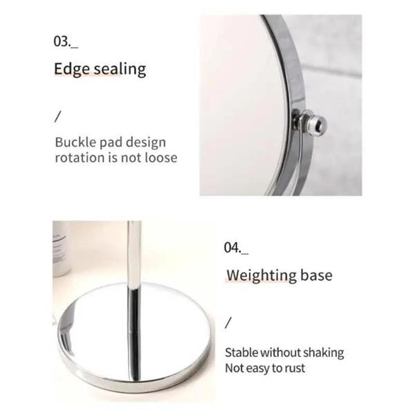 Dyzi Double-Sided Crystal Style Makeup Mirror 1X/10X Magnification Mirror
