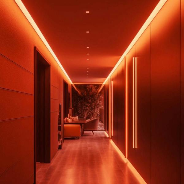 ENER-J 5m LED COB Strip 480L/M 24V, Red with RF Dimmer and 25W Plug & Play Power Supply