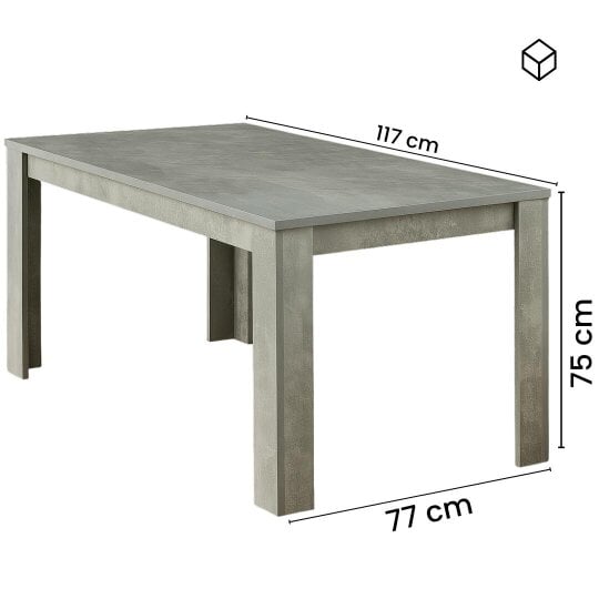 Kosy Koala Wooden Rectangle Dining Table Set With 4 Grey Velvet Chairs - Dining Room Furniture
