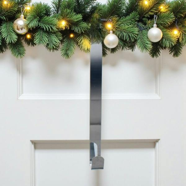 Silver Metal Sturdy Wreath Hanger