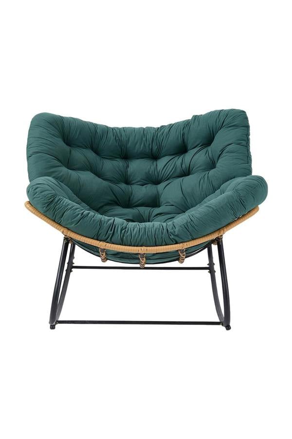 Living and Home Fleece Fabri Modern Rocking Chair with Cushion