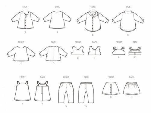 Simplicity Sewing Pattern 9874, Doll Clothes OS (One Size) - Easy