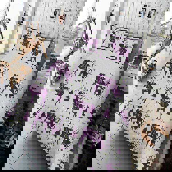 Smart Living Winter Berry Stag Duvet Cover and Pillowcase Set - Purple