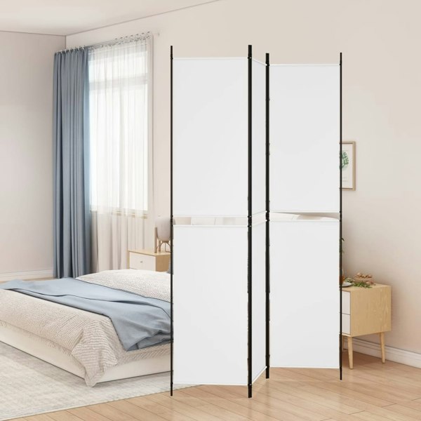 Berkfield 3-Panel Room Divider White 150x220 cm Fabric