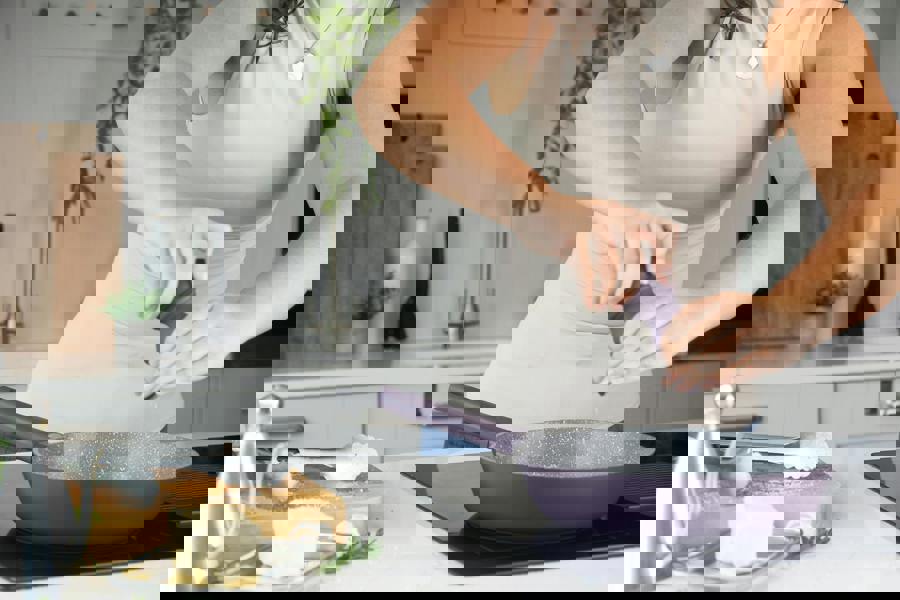 MasterClass Cast Aluminium Frying Pan, Purple, 28cm