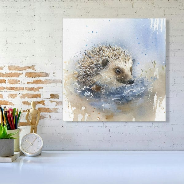 Warren Reed Hedgehog Watercolour Canvas