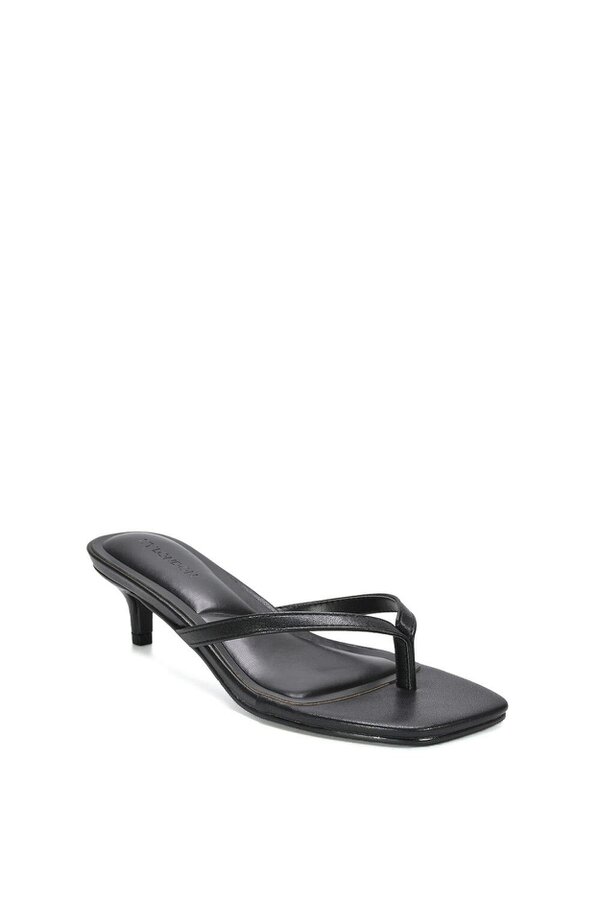XY LONDON Slip On Flip Flop Kitten Heel Mule Heeled Sandals