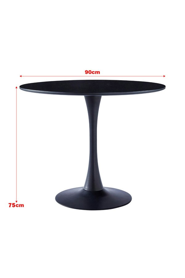 Living and Home 5-piece Set of Round Dining Table & 4 Tufted Dining Chairs Round Coffee Table Set