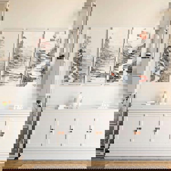 Modern Living Room Art | Set of 3 Asian Inspired Wall art Prints