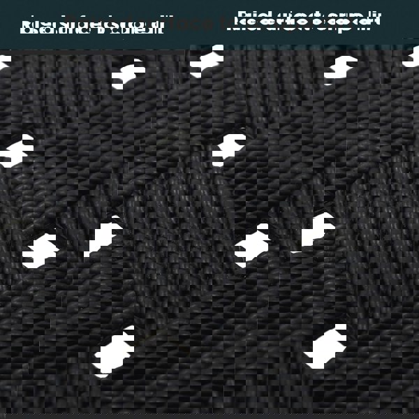 JVL Trellis Rope Design Rubber Scraper Doormat, 40x70cm, Black