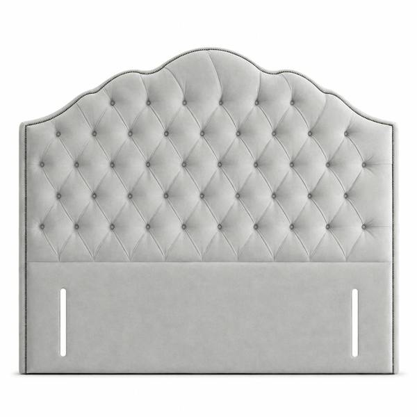 Great British Beds New Art Deco Headboard - Silver Plush