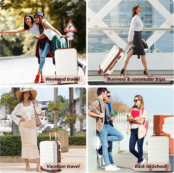 Leaper 20" ABS Carry-On Luggage with Removable Wheels & TSA Lock