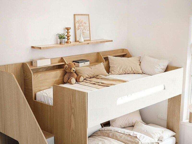 Flair Finn Staircase Bunk Bed with Storage Oak