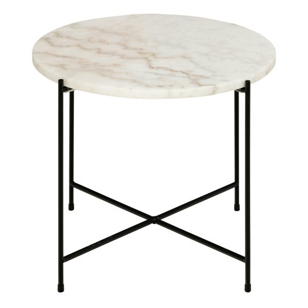 Furniture To Go Avila Side Table with White Marble Top 52x40cm