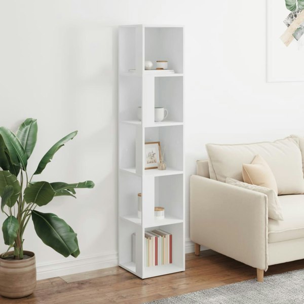 Berkfield Corner Cabinet White 33x33x164.5 cm Engineered Wood