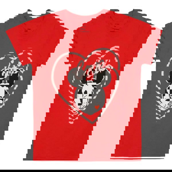 Disney Girls Mickey Mouse Kiss T-Shirt - Red