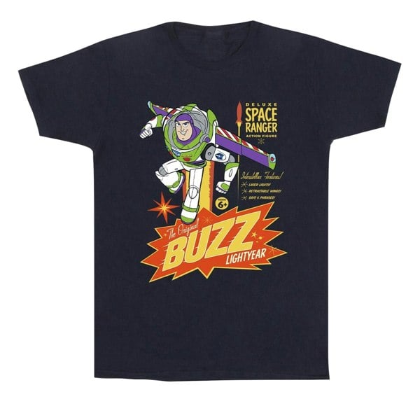 Disney Mens Toy Story Buzz Lightyear Space T-Shirt - Navy Blue