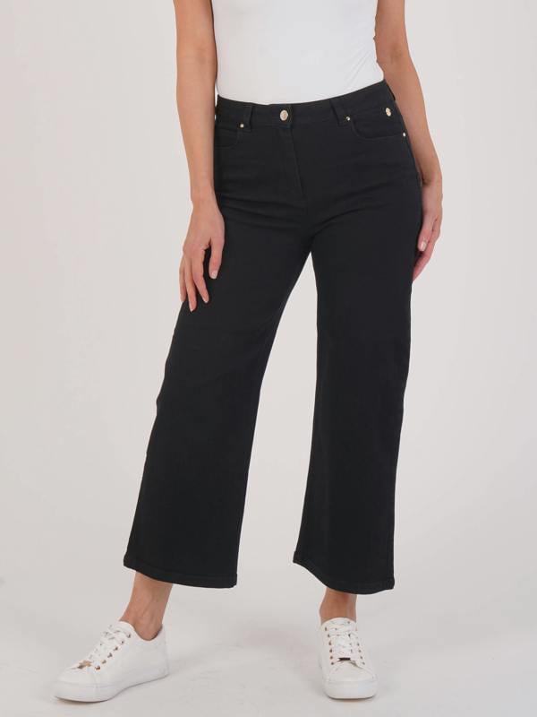 PennyPlain 5 Pocket Wide Leg Denim - Black Wash Short