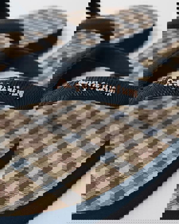 Aquascutum Iconic Mens Flip-Flops with Club Check Print in Navy 11