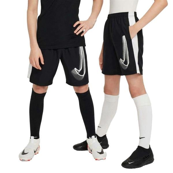 Nike Childrens/Kids Dri FIT Academy Graphic Football Shorts - Black/White - 
