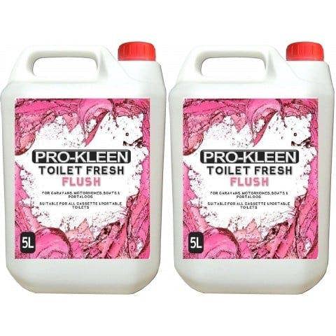 ProKleen Pro-Kleen Toilet Fresh Flush Cleaning Liquid 10L - Concentrate, Easy to Use, Pink Fluid Formula for Caravans, Motorhomes & Boats