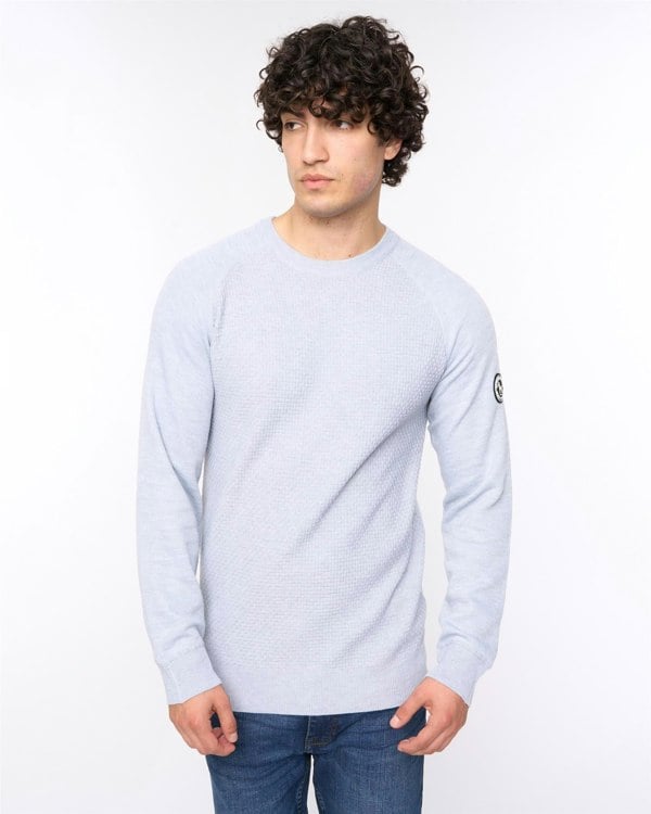 Bewley & Ritch Crestfield Crew Knit Light Grey Marl