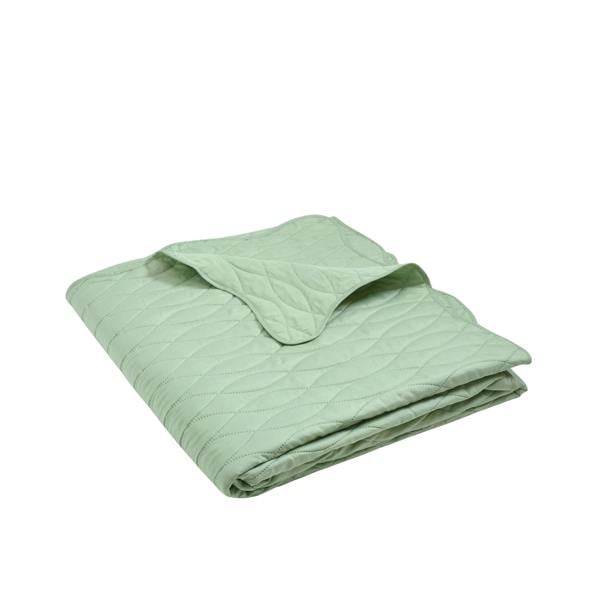 Catherine Lansfield Scallop Waves Quilted Bedspread Green