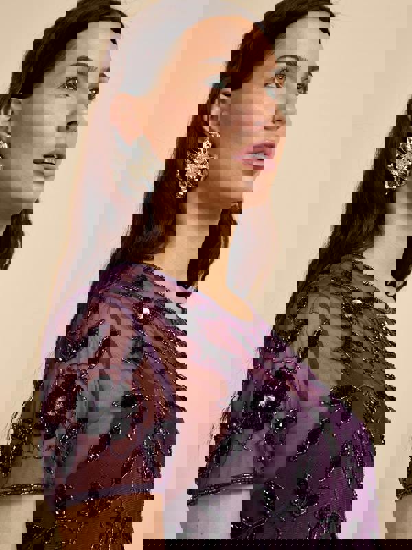 GWD Kelly Purple Embellished Maxi Dress