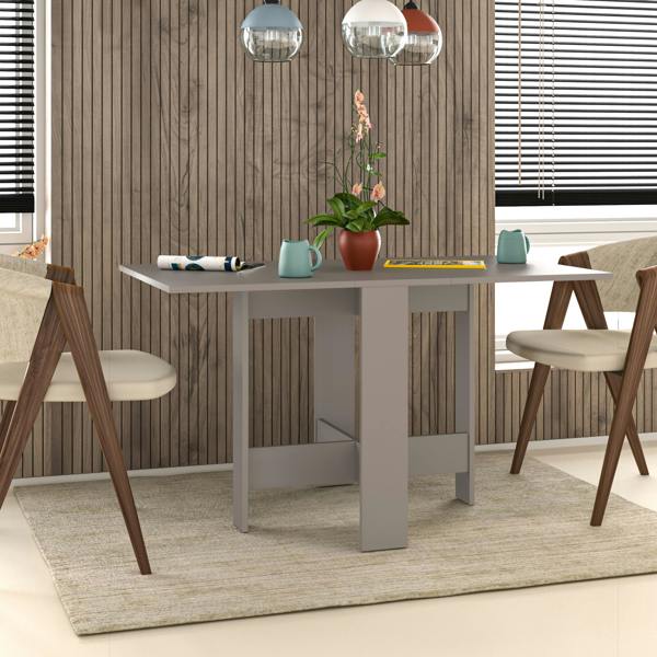 Decortie Artemio Foldable Table Mocha Grey Rectangular Engineered Wood Folding Table 130(W)x76(D)x73.4(H)cm Kitchen Dining Room