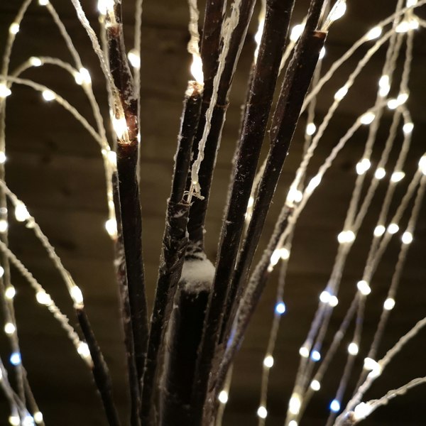 Samuel Alexander 180cm Brown Flocked Willow Tree 600 LED Warm White Garden Christmas Decoration