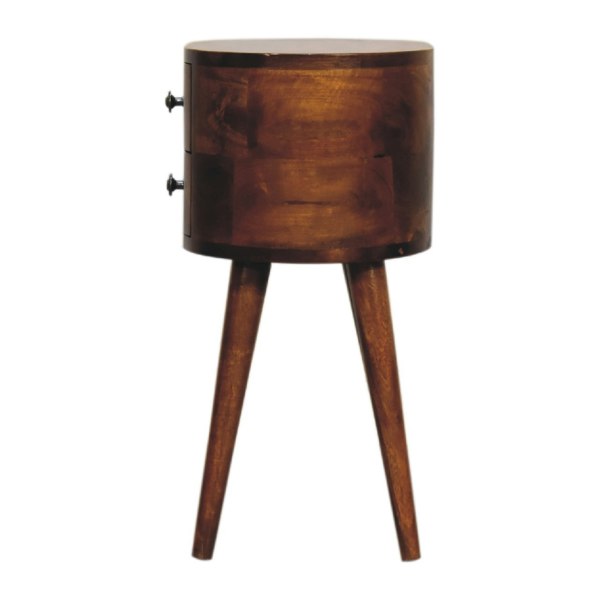 Artisan Furniture Solid Wood Mini Chestnut Rounded Bedside Table