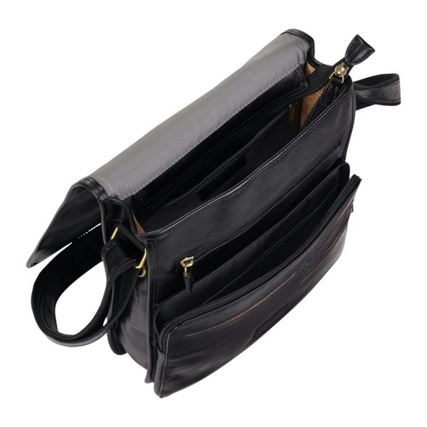 Infinity Leather Leather Vintage Messenger Shoulder Crossbody Travel Business Bag - Ranger