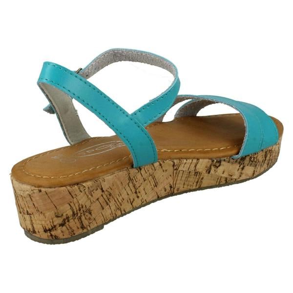 Spot On Ladies Spot On Cork Flatform Sandal