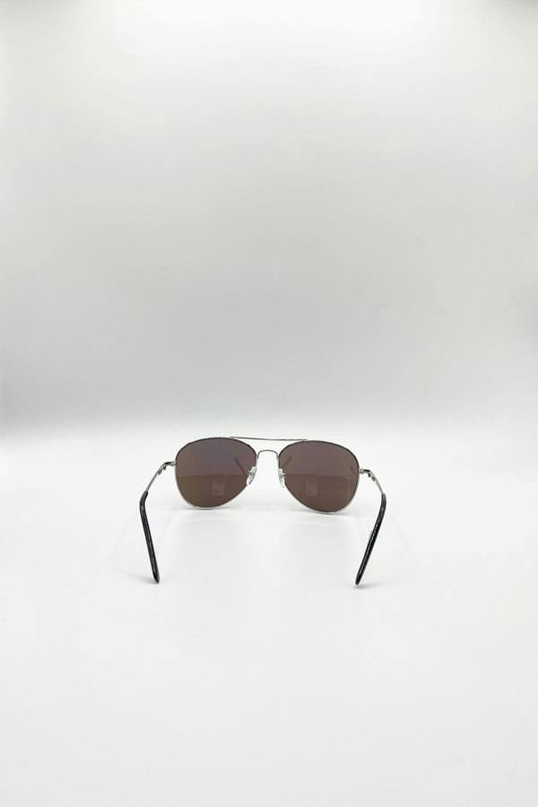 SVNX Aviator Sunglasses With Blue Mirror Lenses
