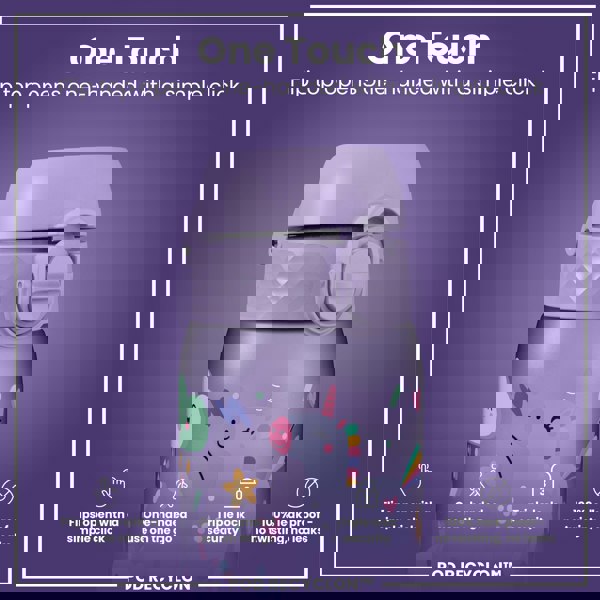 ION8 Leak Proof Kids Water Bottle, Recyclon, Purple Unicorns, 350ml (12oz)