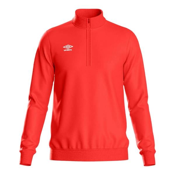 Umbro Mens Club Essential Half Zip Sweatshirt - Vermillion - 