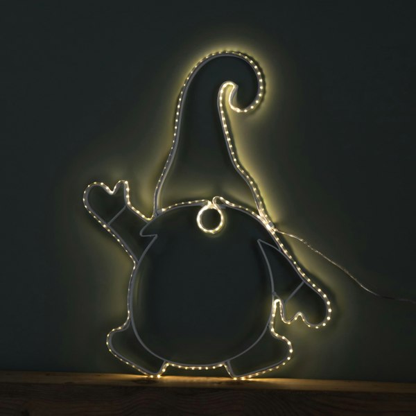 Samuel Alexander 46cm Light up Hanging Christmas Gonk Silhouette with 205 Warm White LEDs