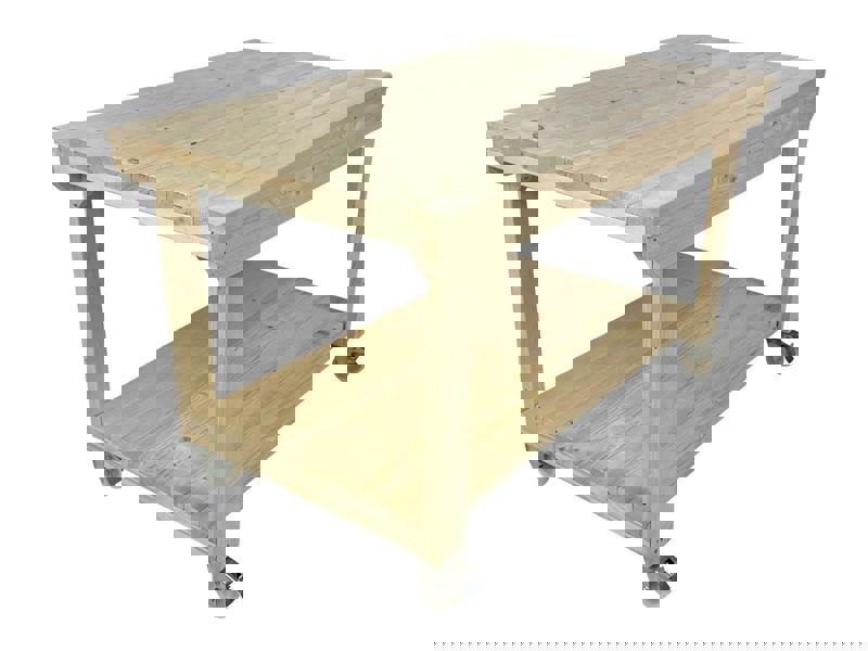 Rotem Wooden Kiln-Dry Workbench – 3ft Depth Sturdy and Durable Workstation with Wheels for Easy Mobility, Ideal for Garages, Workshops, and Sheds