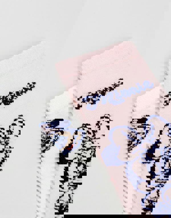 Disney Girls Pink Minnie Mouse Calf Socks Set of 5