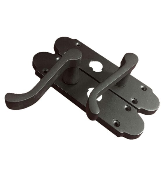 EDH Door Hardware Epsom Victorian Scroll Matt Black Plated Privacy Bathroom Handles Door Handles