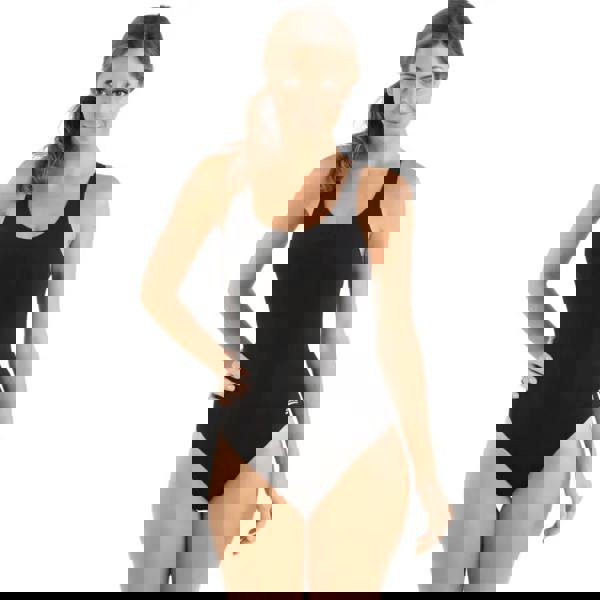 Black Zoggs Cottesloe Powerback one-piece with racerback and shelf bra