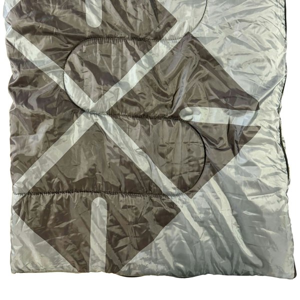 A closeup image of the outer material and outer pattern of the OLPRO X Stafford Sleeping Bag in grey.