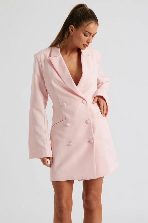 Urban Bliss Blush Flare Sleeve Fitted Blazer Dress