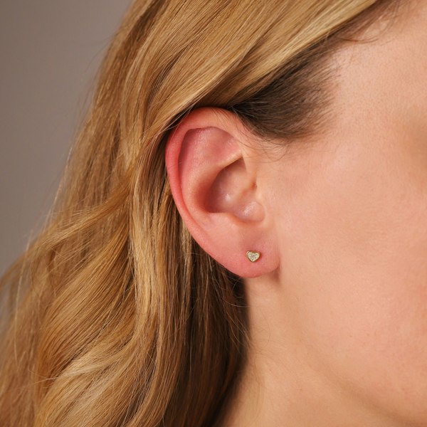 Gold Trip Crystal Heart Stud Earrings