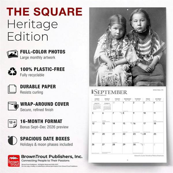 Edward S. Curtis, Portraits Of Native Americans Calendar 2027, Wall Calendars, Month To View, History & Literature, Gift