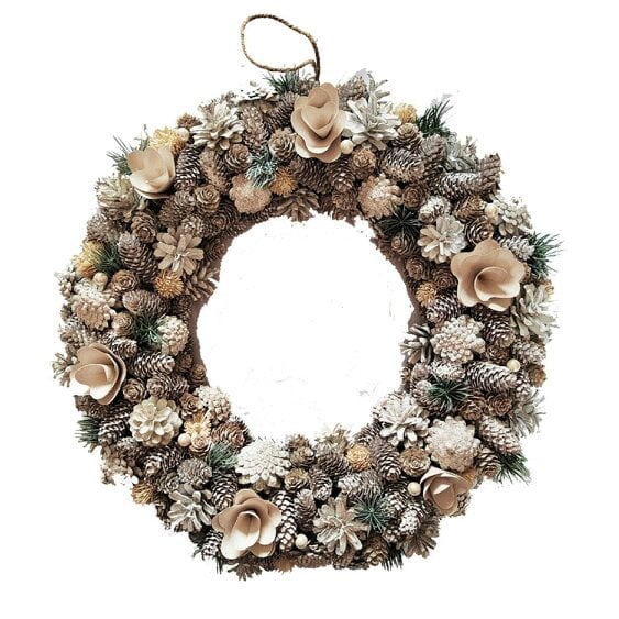 Neo Luxury 50cm Extra Large Frosted Pine Cone Wreath