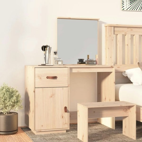 Berkfield Cosmetic Desk 95x50x134 cm Solid Wood Pine